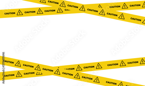 Warning caution board to attract attention. Exclamation mark. Danger sign. Triangle frame. Precaution message on banner. Alert icon. Vector text danger. Concept caution dangerous areas. Clipart hazard
