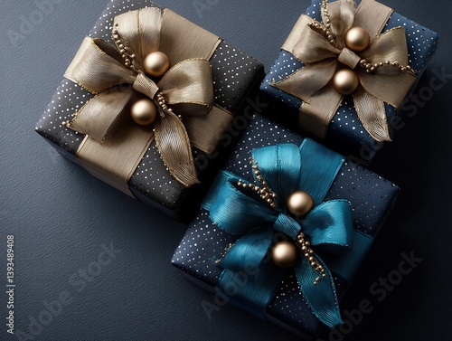 Elegant gifts wrapped in da...
