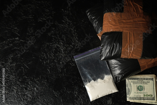 Drug packages with money on...