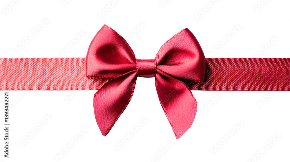 Crimson Ribbon with Bow, Detailed View, Isolated on Black, cut out transparent Crimson Ribbon with Bow, Detailed View, Isolated on Black, cut out transparent