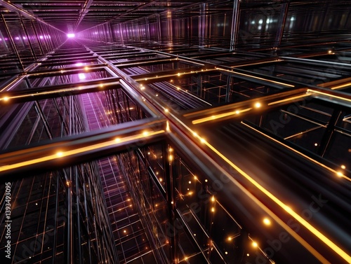 Futuristic perspective of a...