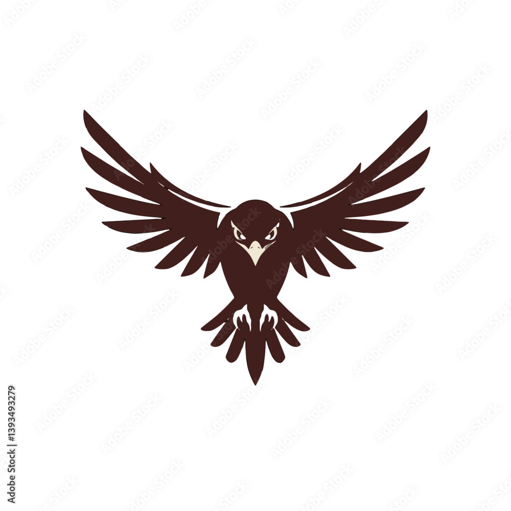 Obraz premium Majestic Hawk Soaring with Wings Spread