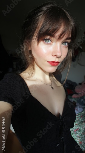 Young woman with brown hair...