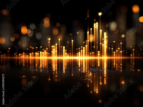 Golden light beams rise fro...