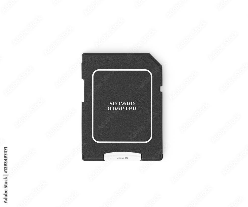 Black SD Card Adapter for Memory Cards, Isolated Black SD Card Adapter for Memory Cards, Isolated