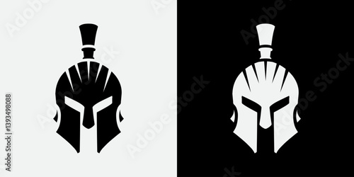 Warrior Helmet Clipart – Minimal Gladiator Icon in Dual Tone