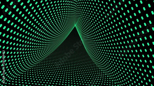 Wallpaper Mural Animated 4k Looped Green Triangle Particle Tunnel- Optical Illusion	 Torontodigital.ca