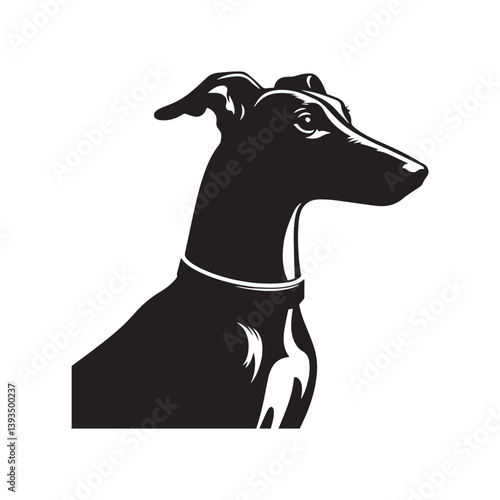 Whippet Dog Vector Silhouette, Sleek Canine Outline, Elegant Speedster Art for Pet Lovers, Logos, Stickers, Apparel, Digital Prints, Crafts, and Posters.