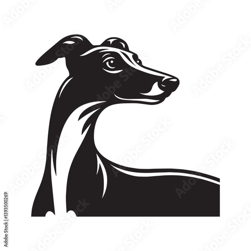 Whippet Dog Vector Silhouette, Sleek Canine Outline, Elegant Speedster Art for Pet Lovers, Logos, Stickers, Apparel, Digital Prints, Crafts, and Posters.