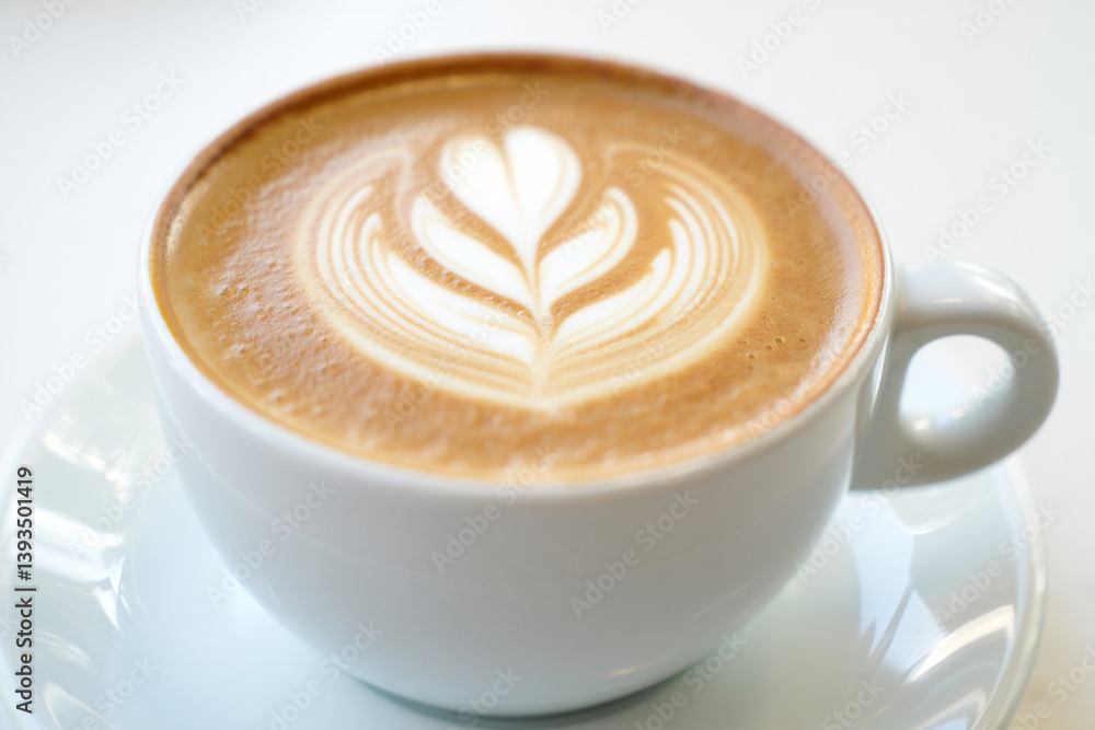 Minimalist Cappuccino Presentation with Milk Foam Design Minimalist Cappuccino Presentation with Milk Foam Design