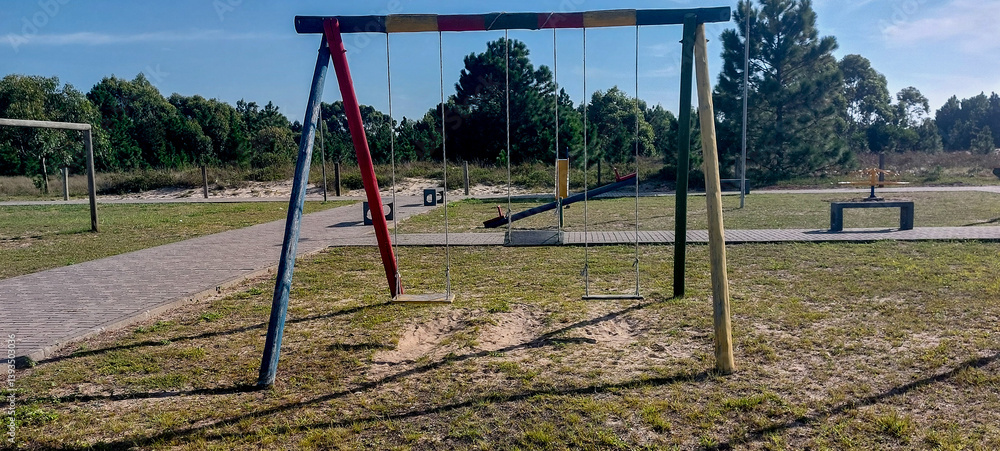 beautiful Playground for children on a sunny day beautiful Playground for children on a sunny day