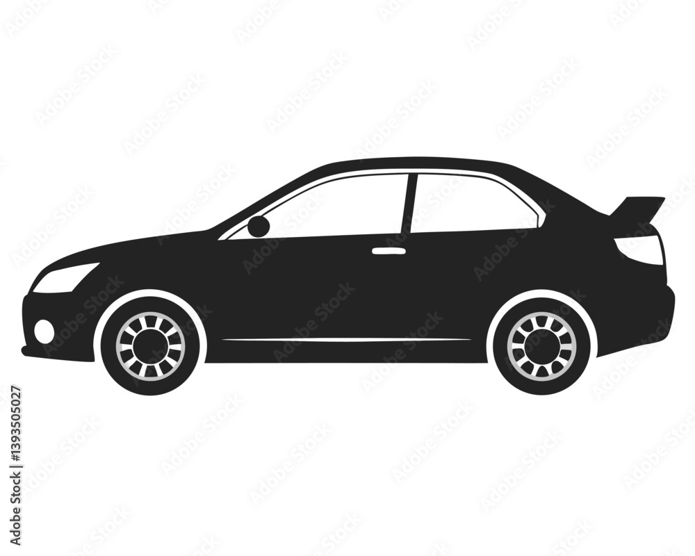 Fototapeta premium Car side view silhouette