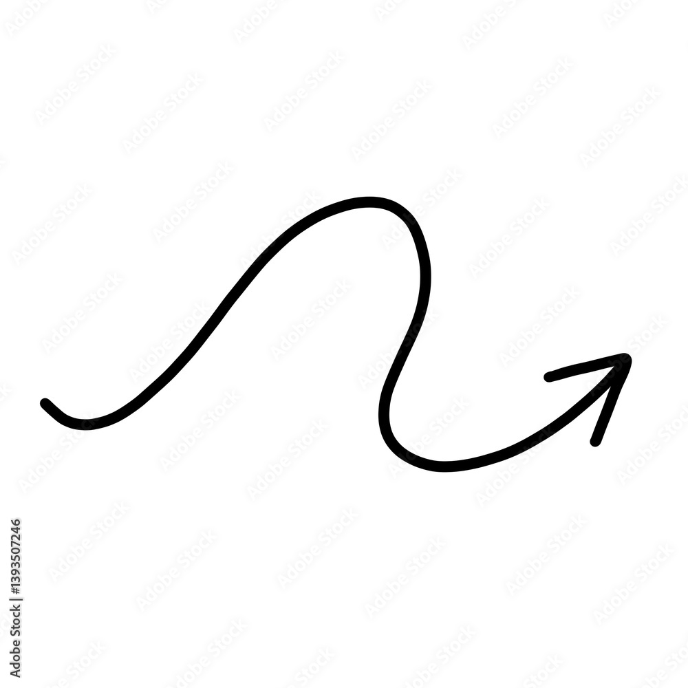 A slightly more exaggerated wave arrow, emphasizing rhythm and motion.