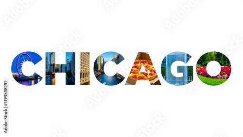 Chicago letters on white.