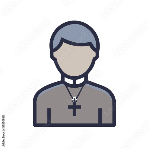 Priest Icon for Religious Funerals, Memorial Services, and Spiritual Ceremonies