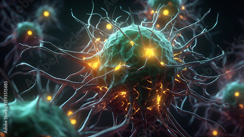 
A conceptual macro editorial image of a neurotoxin 