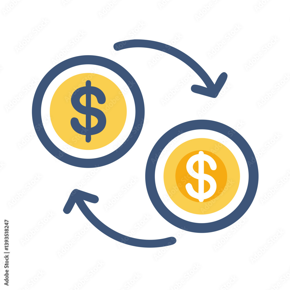 Dollar Currency Exchange Icon Vector Design Dollar Currency Exchange Icon Vector Design