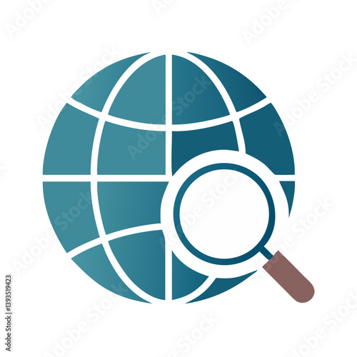 Globe Search Icon Vector Design