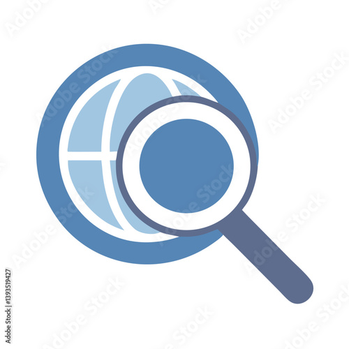 Globe Search Icon Vector Design