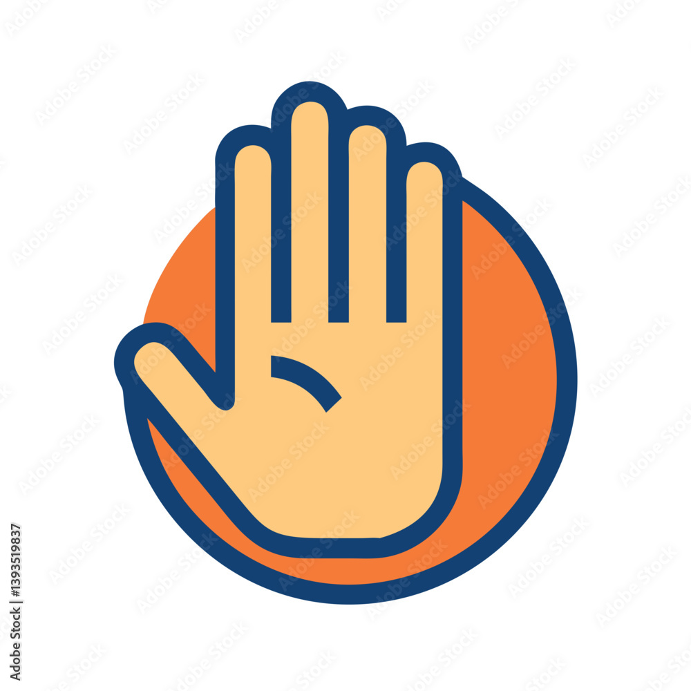 Fototapeta premium Hand Stop Icon Vector Design