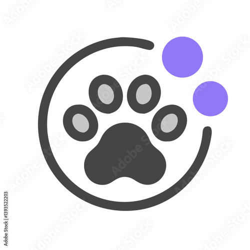 Cute Paw Print Vector Icon