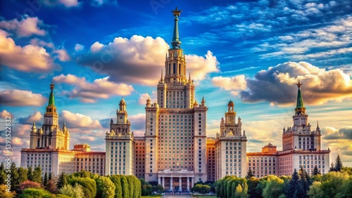 Moscow University Skyline A Detailed Exploration of StalinistEra Architecture in Russias Capital