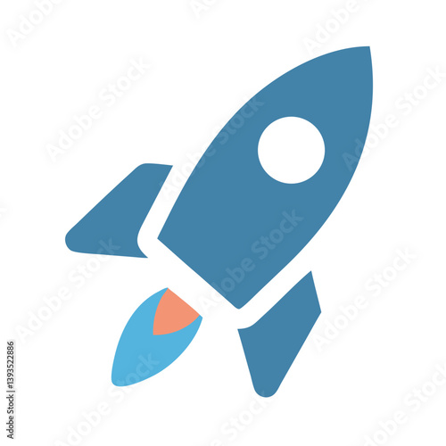 Rocket Icon Vector for Space, Exploration, and Technology Concepts

