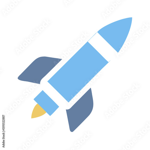Rocket Icon Vector for Space, Exploration, and Technology Concepts

