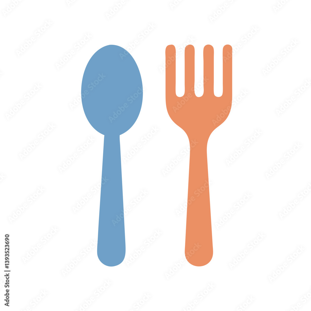 Spoon and Fork Icon Vector for Dining, Utensils, and Food Concepts Spoon and Fork Icon Vector for Dining, Utensils, and Food Concepts