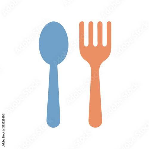 Spoon and Fork Icon Vector for Dining, Utensils, and Food Concepts