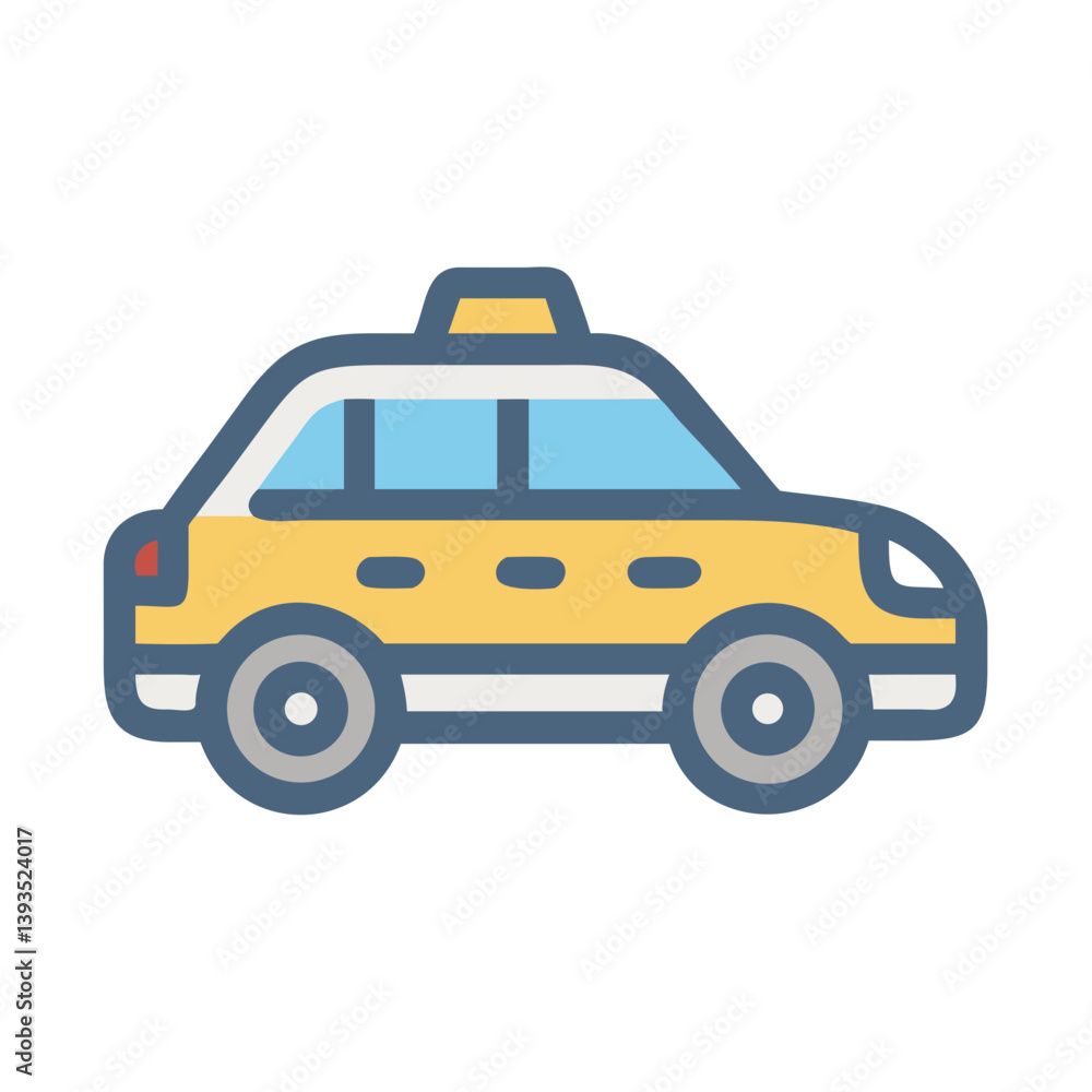 Taxi Icon Vector for Transportation, Ride-Hailing, and Urban Mobility Concepts

