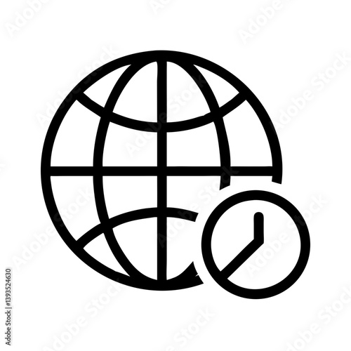 World Icon Vector for Global Network, Communication, and International Concepts


