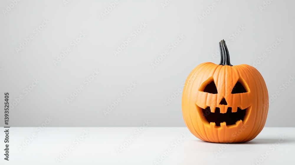 Halloween Jack-o'-lantern on white surface Halloween Jack-o'-lantern on white surface