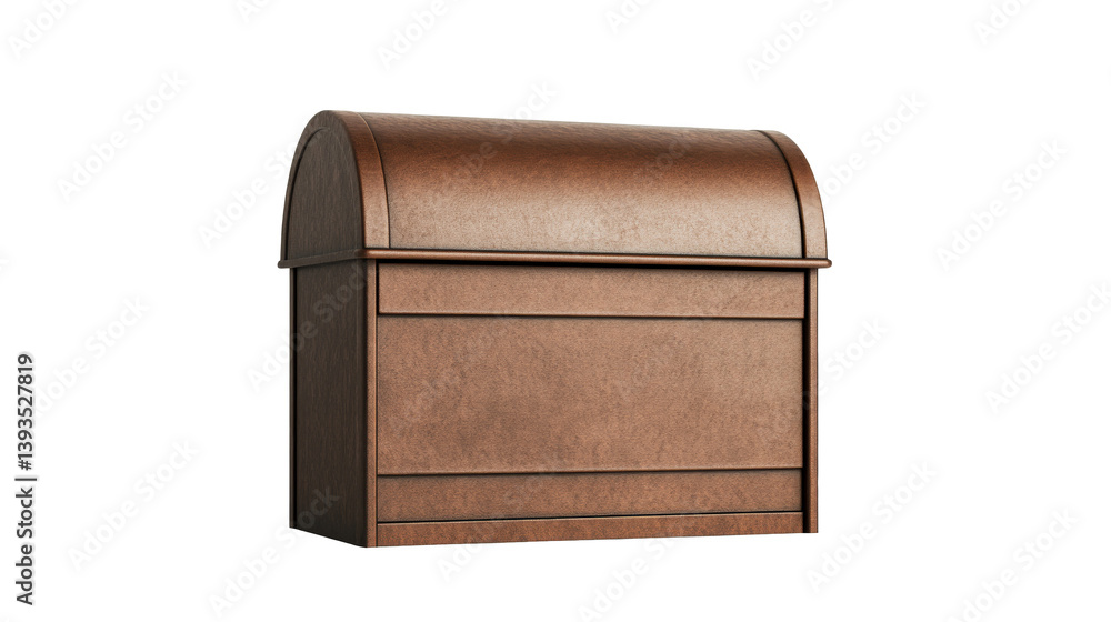 Metal Parcel Box with Curved Lid, Outdoor Mailbox, cut out transparent Metal Parcel Box with Curved Lid, Outdoor Mailbox, cut out transparent
