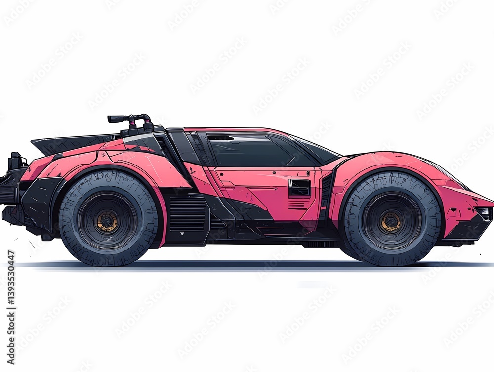 Futuristic Pink Sportscar: Modern Custom Auto Design in Digital Art Futuristic Pink Sportscar: Modern Custom Auto Design in Digital Art