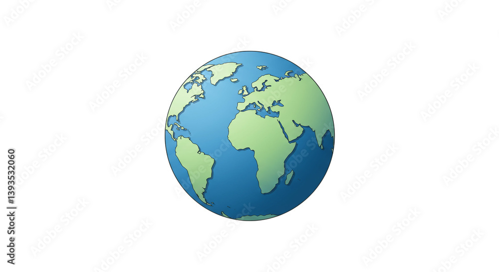 Fototapeta premium Our precious Earth, a vibrant globe spinning in space, showcased in a simple, hand-drawn style.