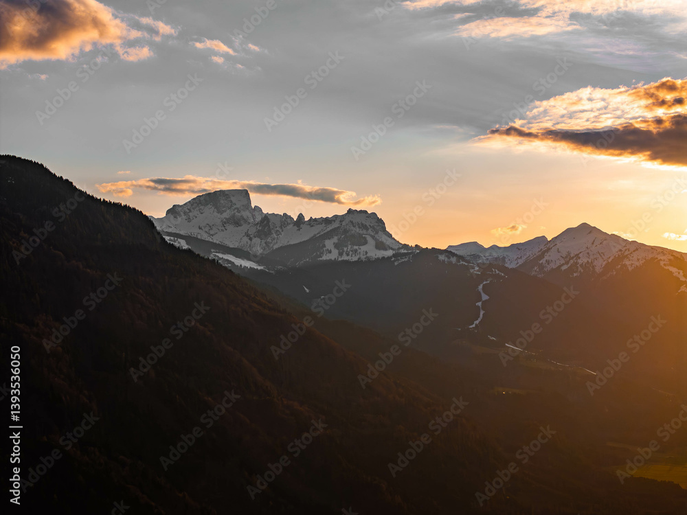 Sunset in the Alps, Trogkofel Nassfeld, Austria Carinthia Sunset in the Alps, Trogkofel Nassfeld, Austria Carinthia