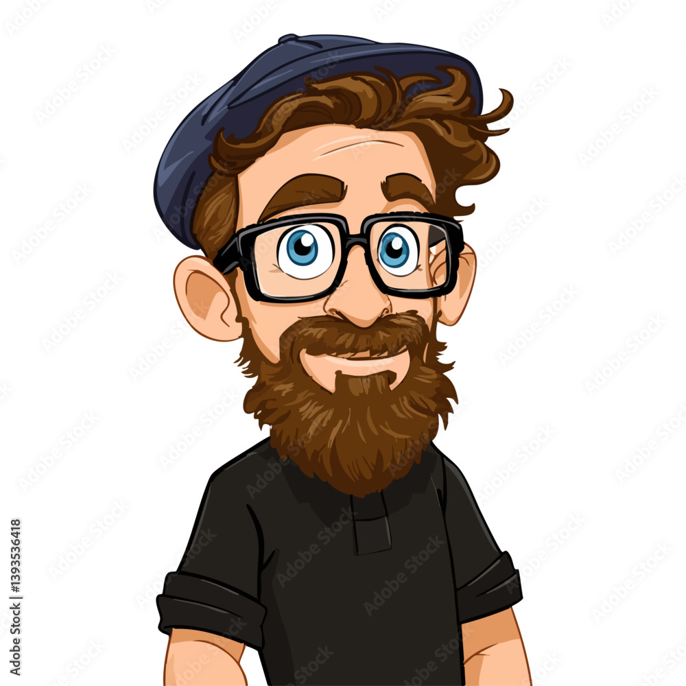 VECTOR ILLUSTRATION OF A HIPSTER ARTIST VECTOR ILLUSTRATION OF A HIPSTER ARTIST
