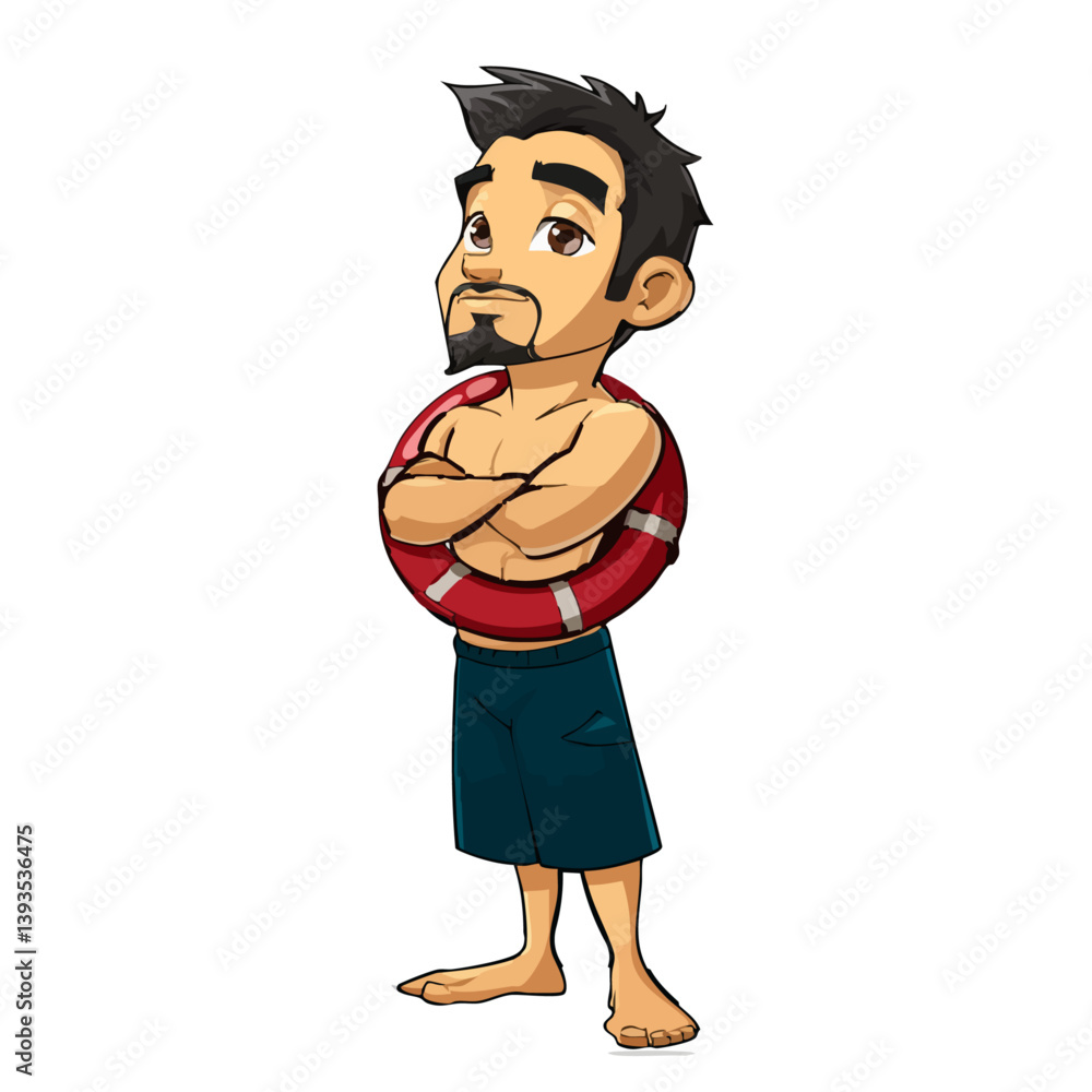 VECTOR ILLUSTRATION OF A LIFEGUARD VECTOR ILLUSTRATION OF A LIFEGUARD