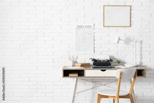 Stylish workspace with vint...