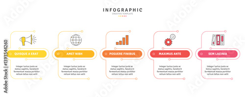 Business infographic template with modern design elements and icons in vector 