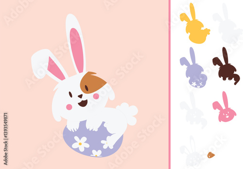 Easter Bunny multilayered 3d paper craft design for crafting