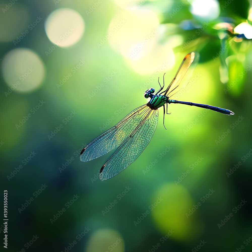 Exquisite Dragonfly: A Symphony of Iridescent Wings in Natural Harmony Exquisite Dragonfly: A Symphony of Iridescent Wings in Natural Harmony