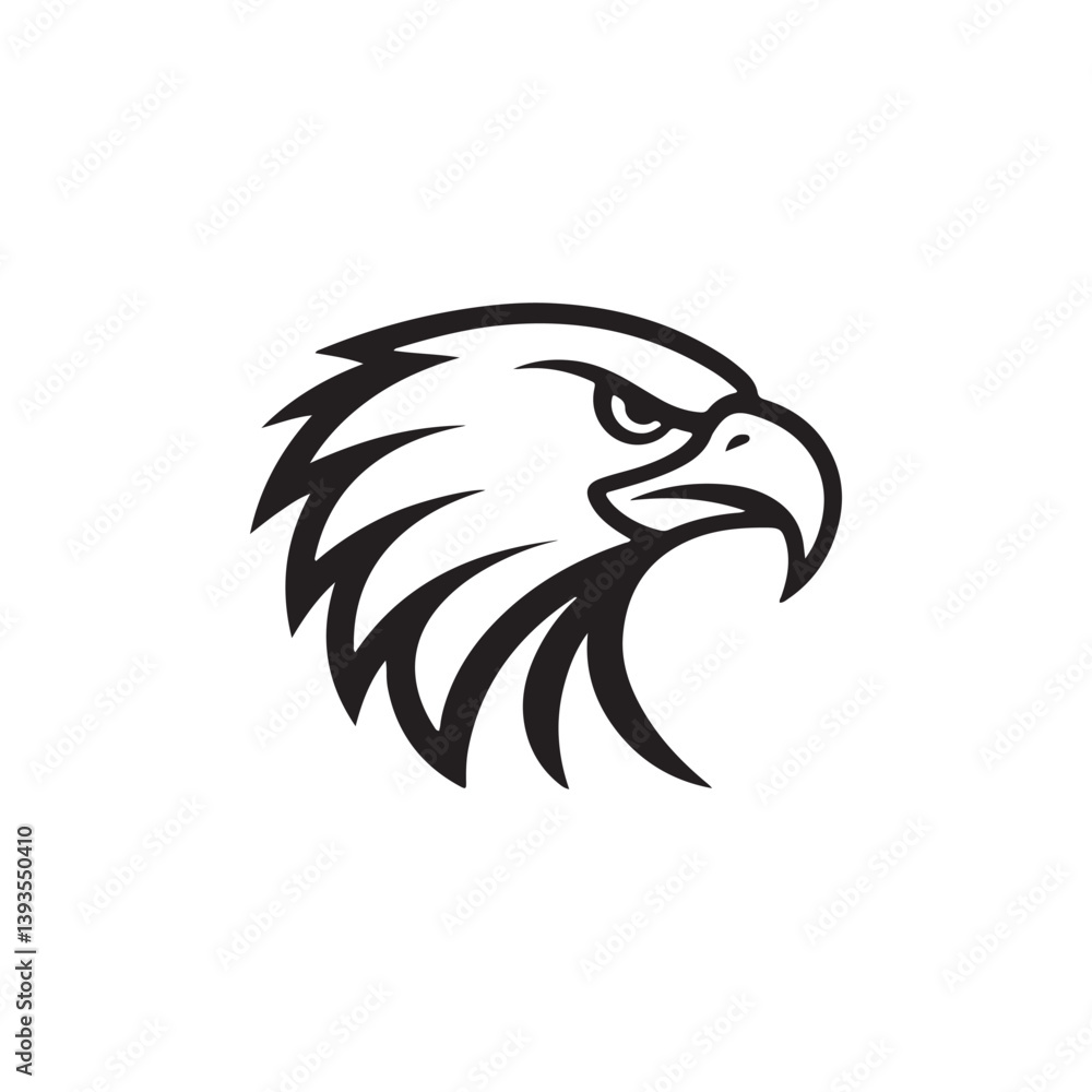 Fototapeta premium Minimal Eagle Logo Design on White Background, Simple, Elegant Branding