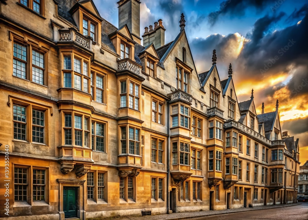 Obraz premium Charming Guest Rooms at Brasenose College Oxford A StreetLevel View of Historic Elegance