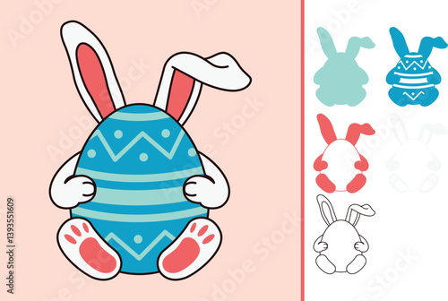 Easter Bunny multilayered 3d paper craft design for crafting
