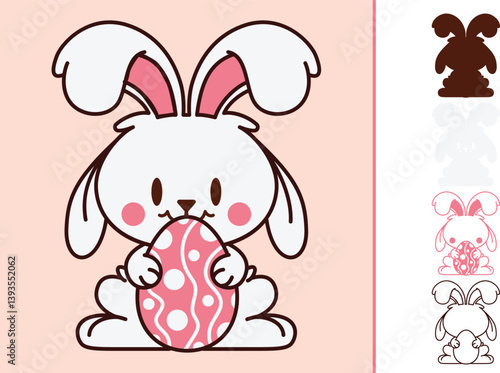 Easter Bunny multilayered 3d paper craft design for crafting