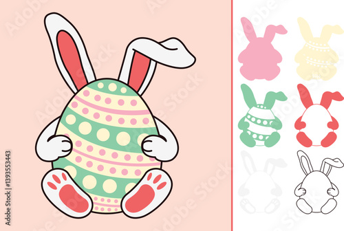 Easter Bunny multilayered 3d paper craft design for crafting