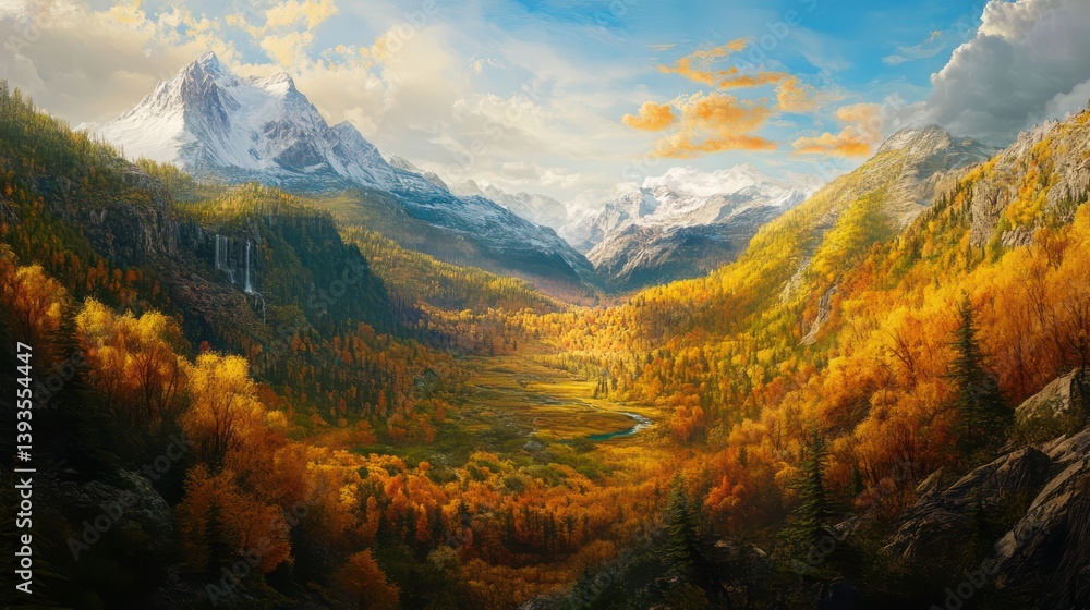 Fototapeta premium Mountain valley landscape image