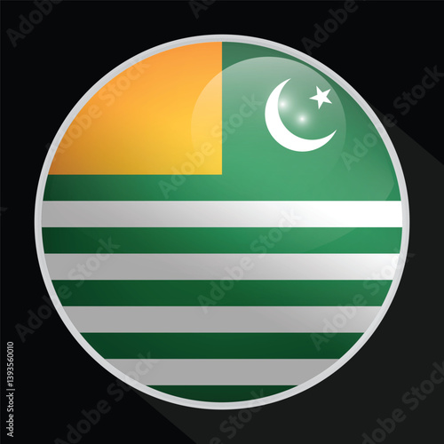 Kashmir Glossy Circle Flag icon
